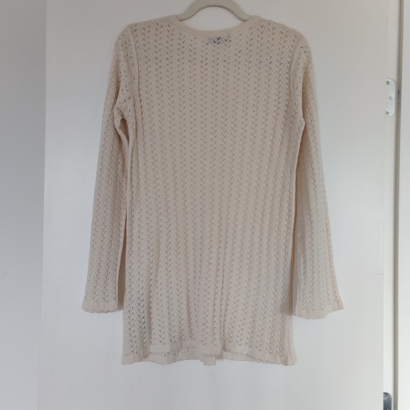 Zara Pointelle knit top Size S. Silk blend summer long sleeve - Picture 5 of 7